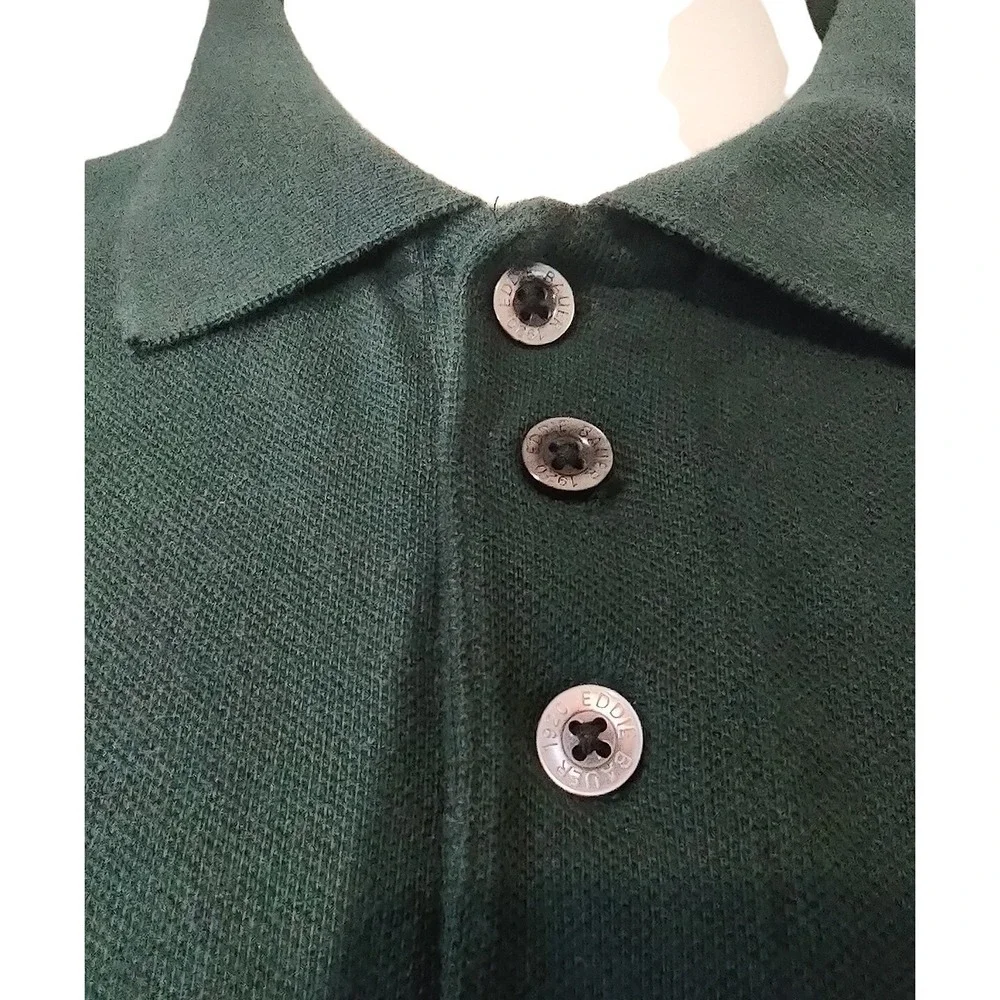 Eddie Bauer Polo Shirt XXXL Men's Gorp Core Cabin Core Green‎ Long Sleeve Pique