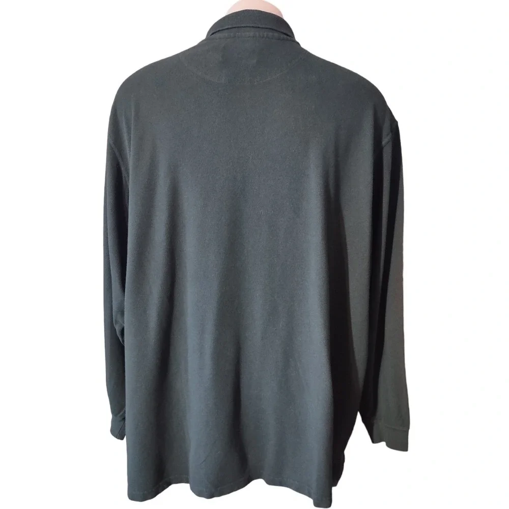 Eddie Bauer Polo Shirt XXXL Men's Gorp Core Cabin Core Green‎ Long Sleeve Pique