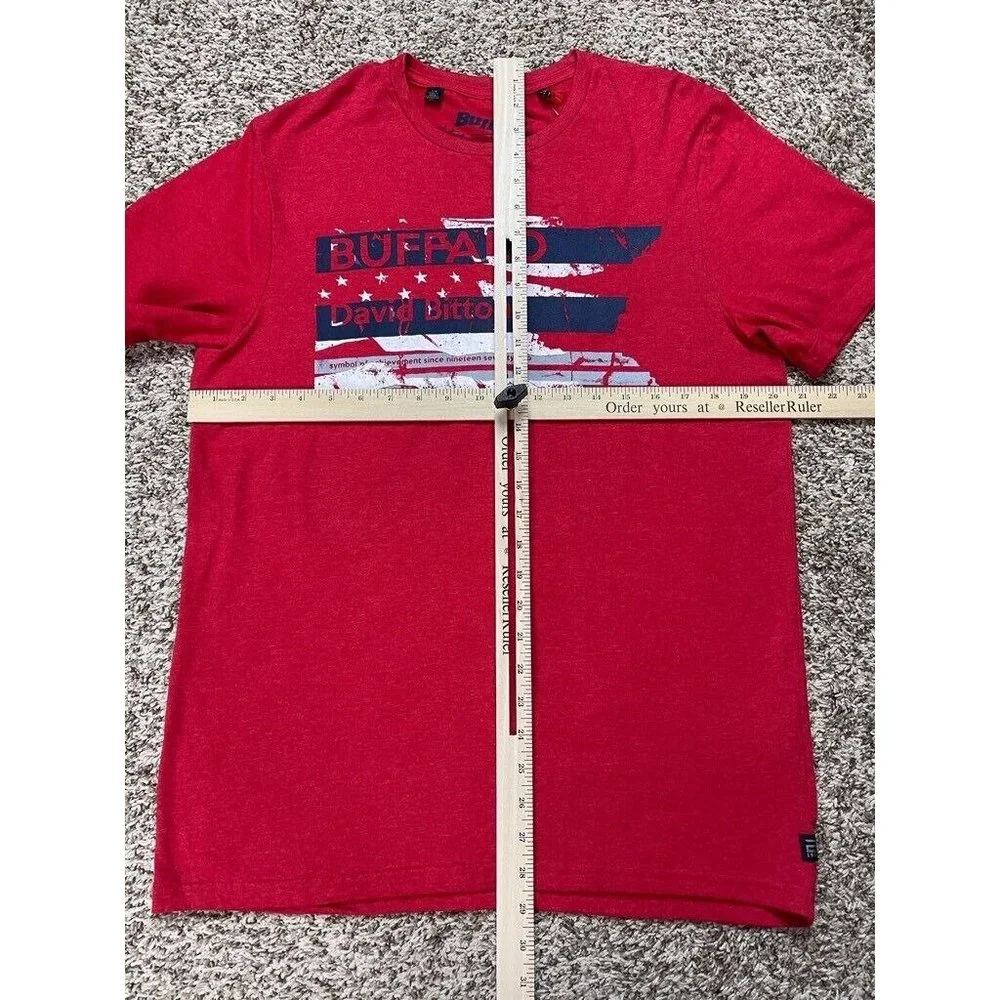 Buffalo David Bitton‎ Vintage Collection Mens Graphic T-Shirt Red Stretch L New