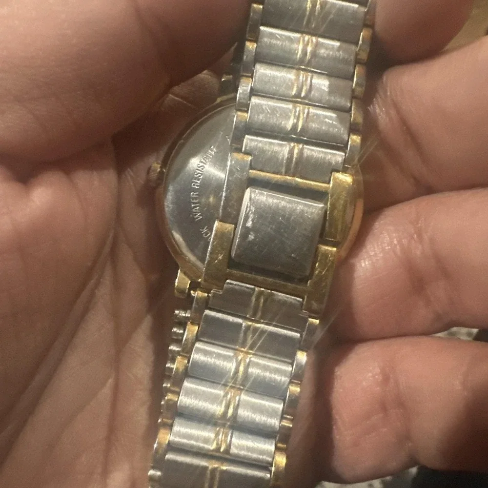 Works VTG Caravelle By Bulova Quartz Date Two-Tone Unisex Watch New Battery 33mm