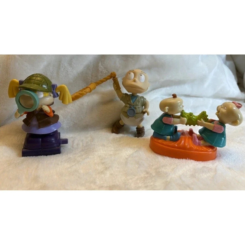 Vintage 1998 Burger King Rugrat Movie Toy Lot Of 3 - Tommy, Angelica, Phil & Lil