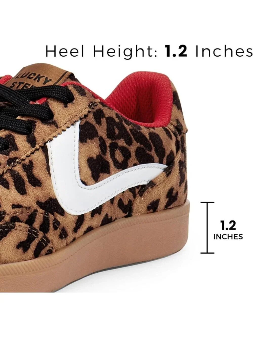 Women's Leopard Classic Fashion Casual Skate No Slip Lace Up Walking Sneakers