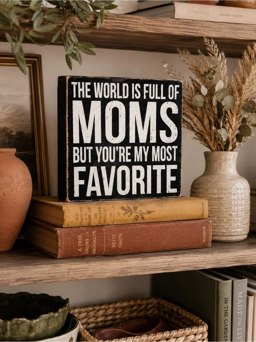 Quill To Paper Favorite Mom Wood Block Sign Farmhouse Shelf Sitter Rustic Decor