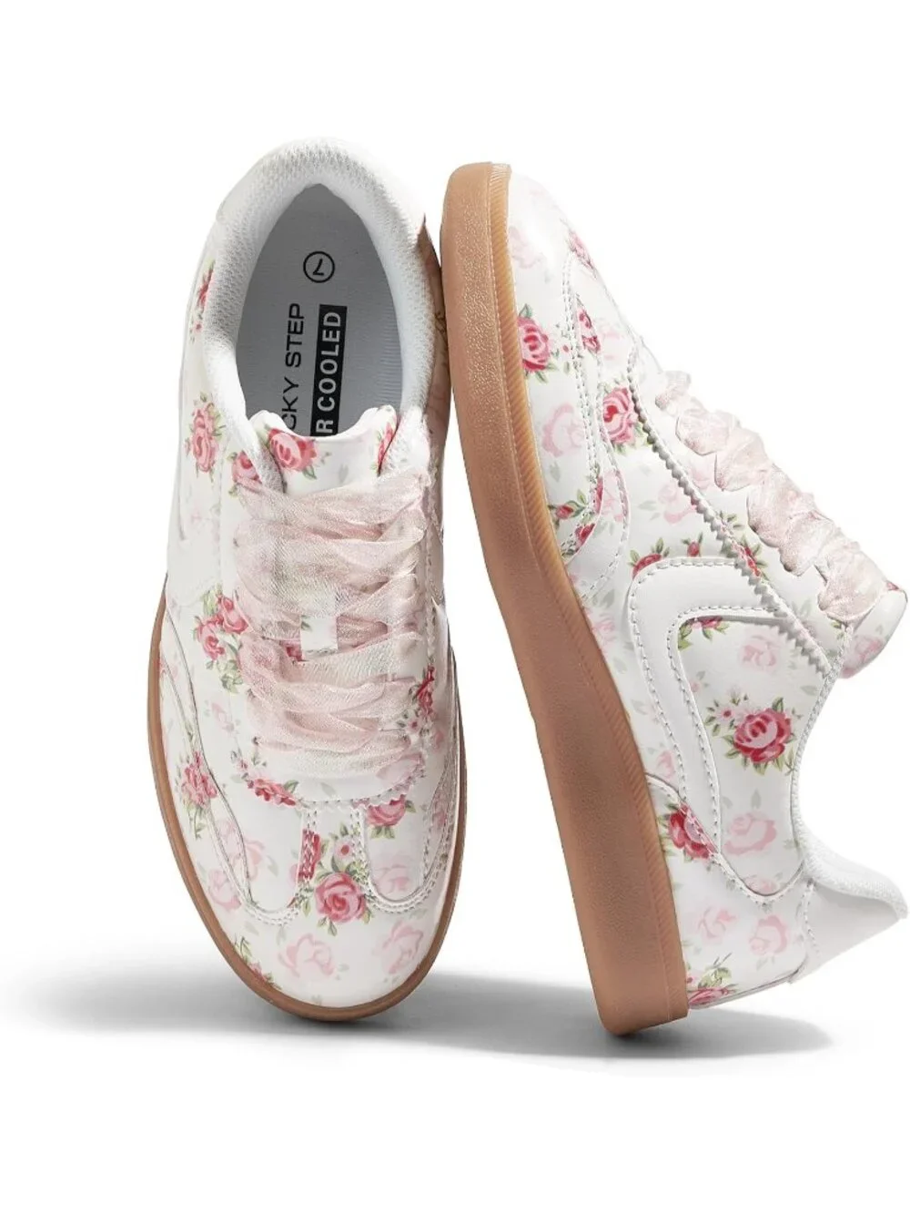 Women's Pink Classic Fashion Casual Skate No Slip Lace Up Walking Sneaker Shoes