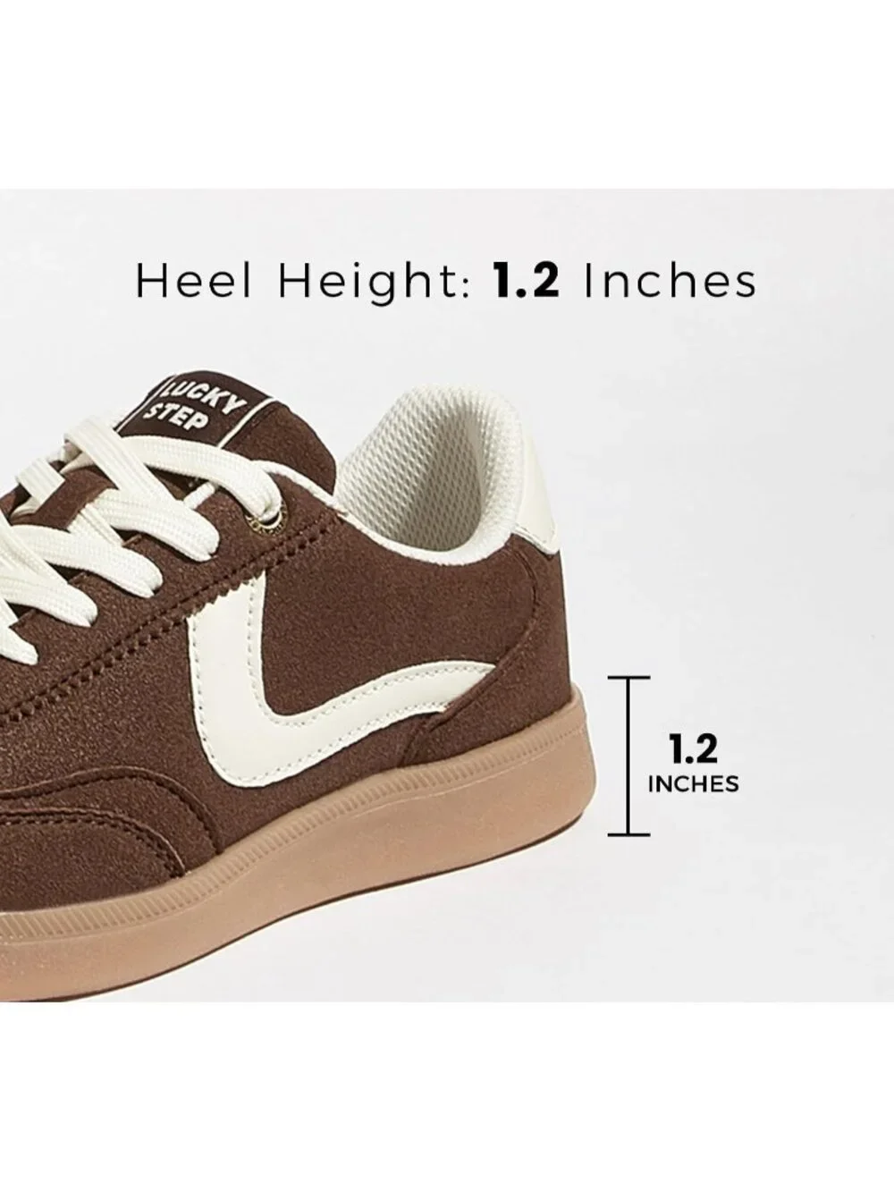 Women's Brown Classic Fashion Casual Skate No Slip Lace Up Walking Sneaker Shoes