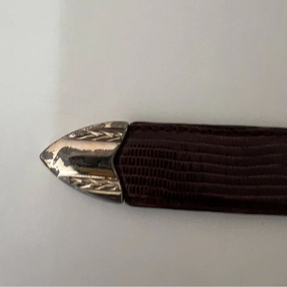 Brighton Leather Men's Belt 42 Brown Leather Belt 3907 Textured Woven Vintage