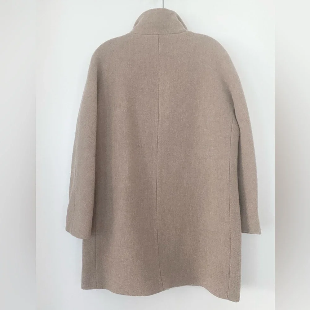 NWT J.Crew Stadium Cloth Nello‎ Gori Cocoon Coat Wool Blend Tan Sand Women's S