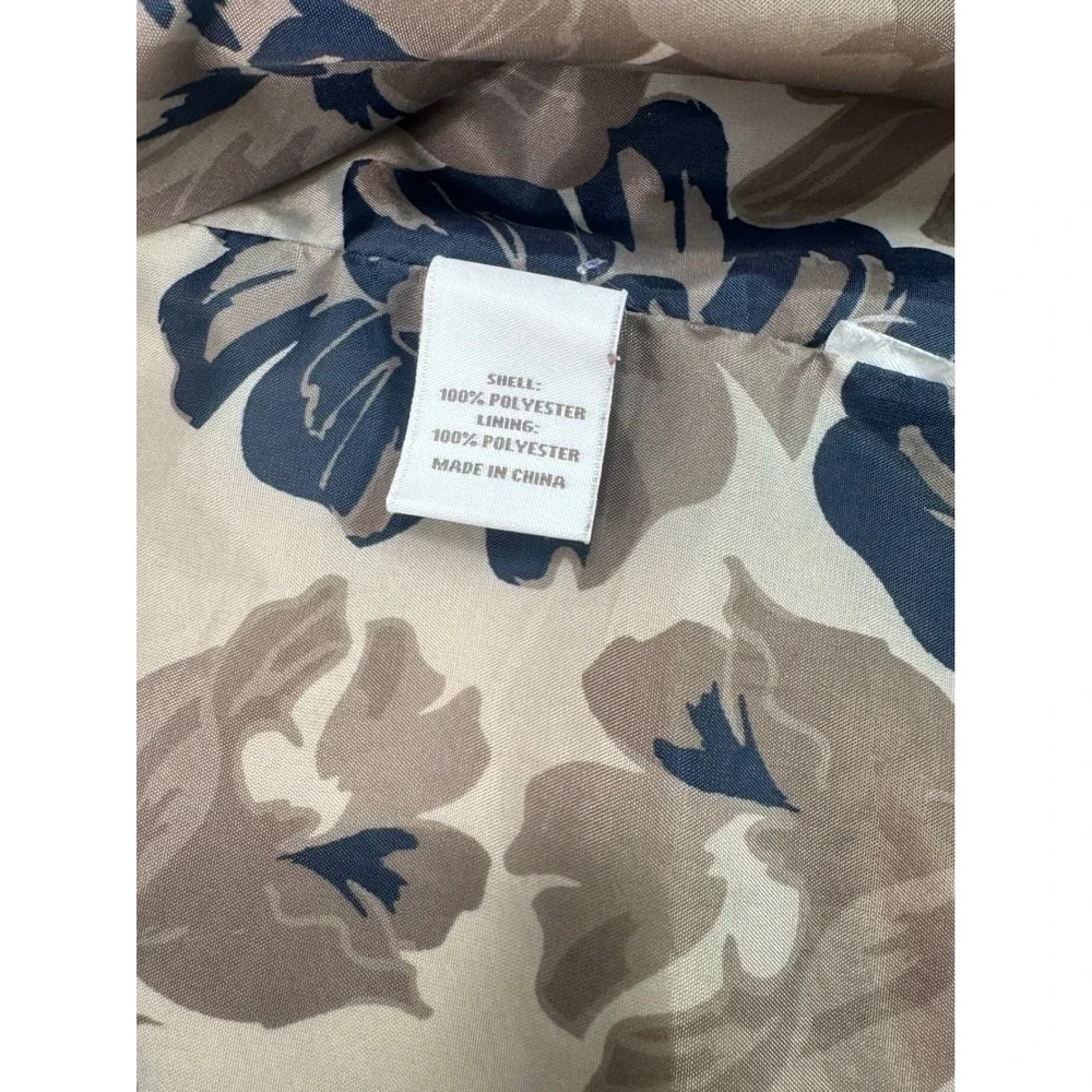 Breckenridge Women's Beige Floral Lined Hooded Jacket Size‎ XL