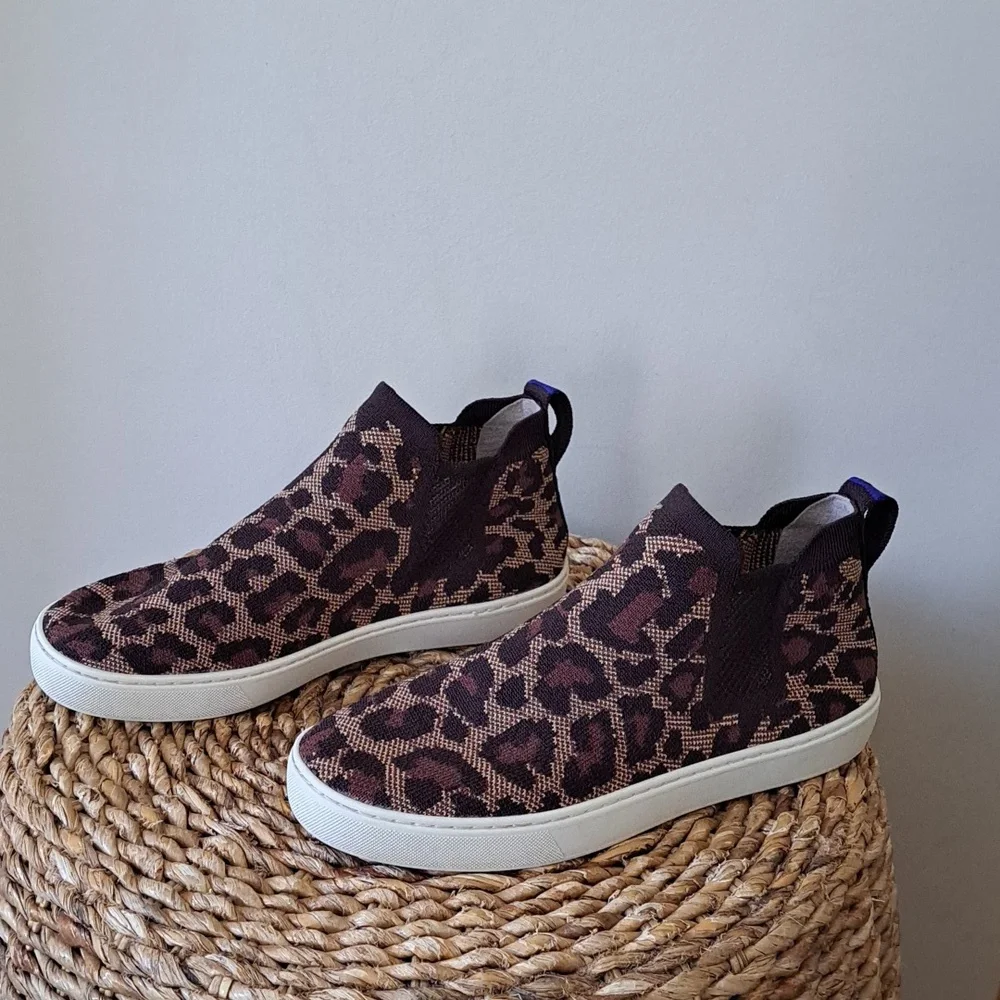 Rothy's‎ Womens Cheetah Print Stretch Pull On Chelsea Sneakers EU39/US8.5