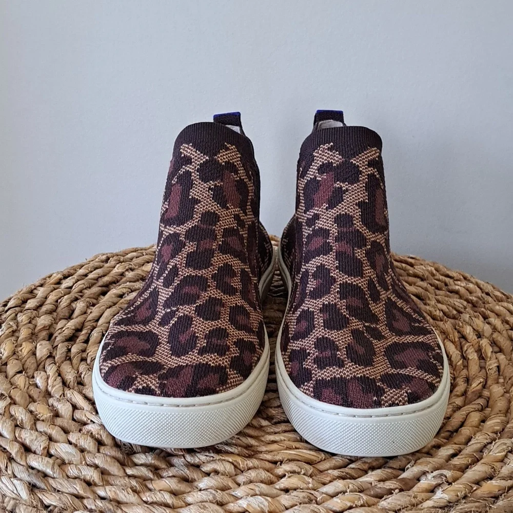 Rothy's‎ Womens Cheetah Print Stretch Pull On Chelsea Sneakers EU39/US8.5