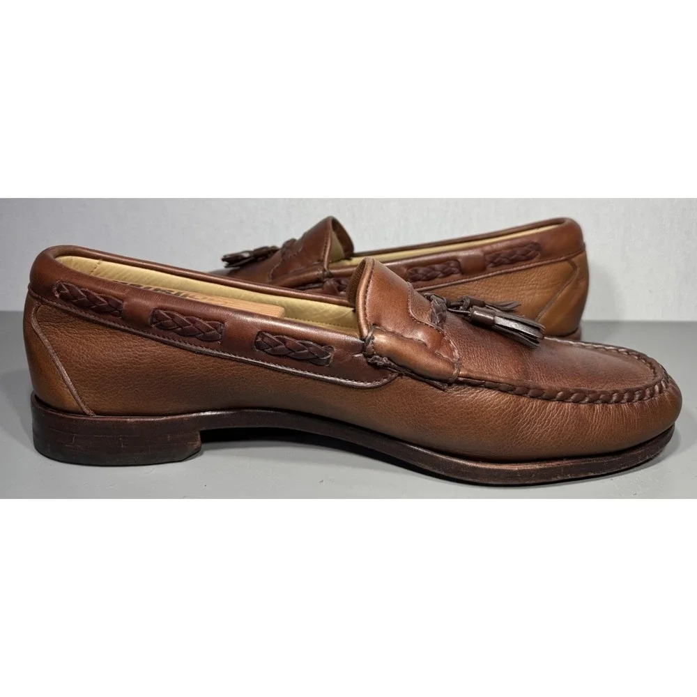 Allen Edmonds Tassel Loafers Carthage Size 11.5B Mens Brown Leather‎ USA