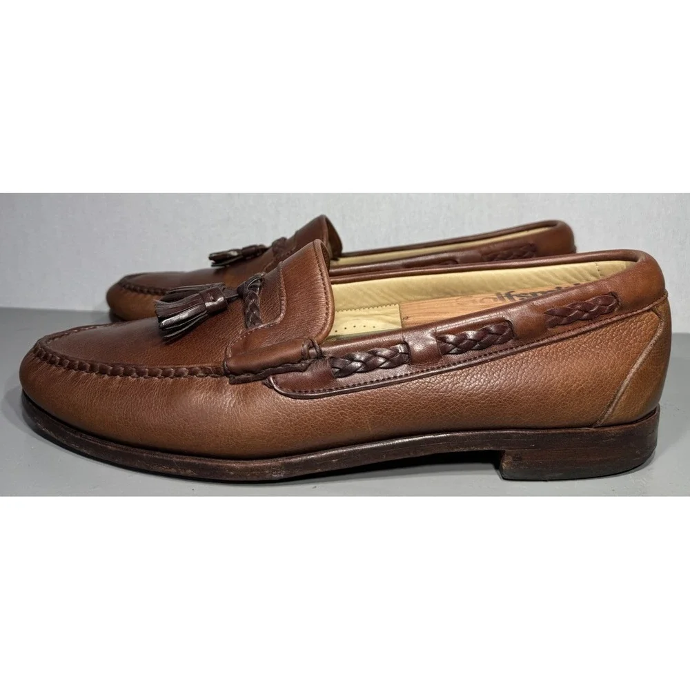 Allen Edmonds Tassel Loafers Carthage Size 11.5B Mens Brown Leather‎ USA