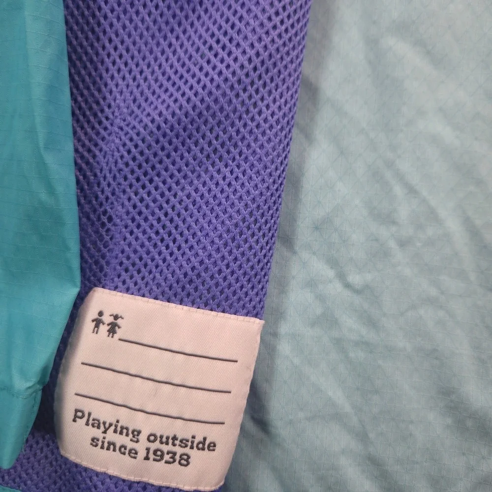 Columbia Kids Omni-Shield Windbreaker Jacket Teal Blue Purple Mesh L Large 14/16