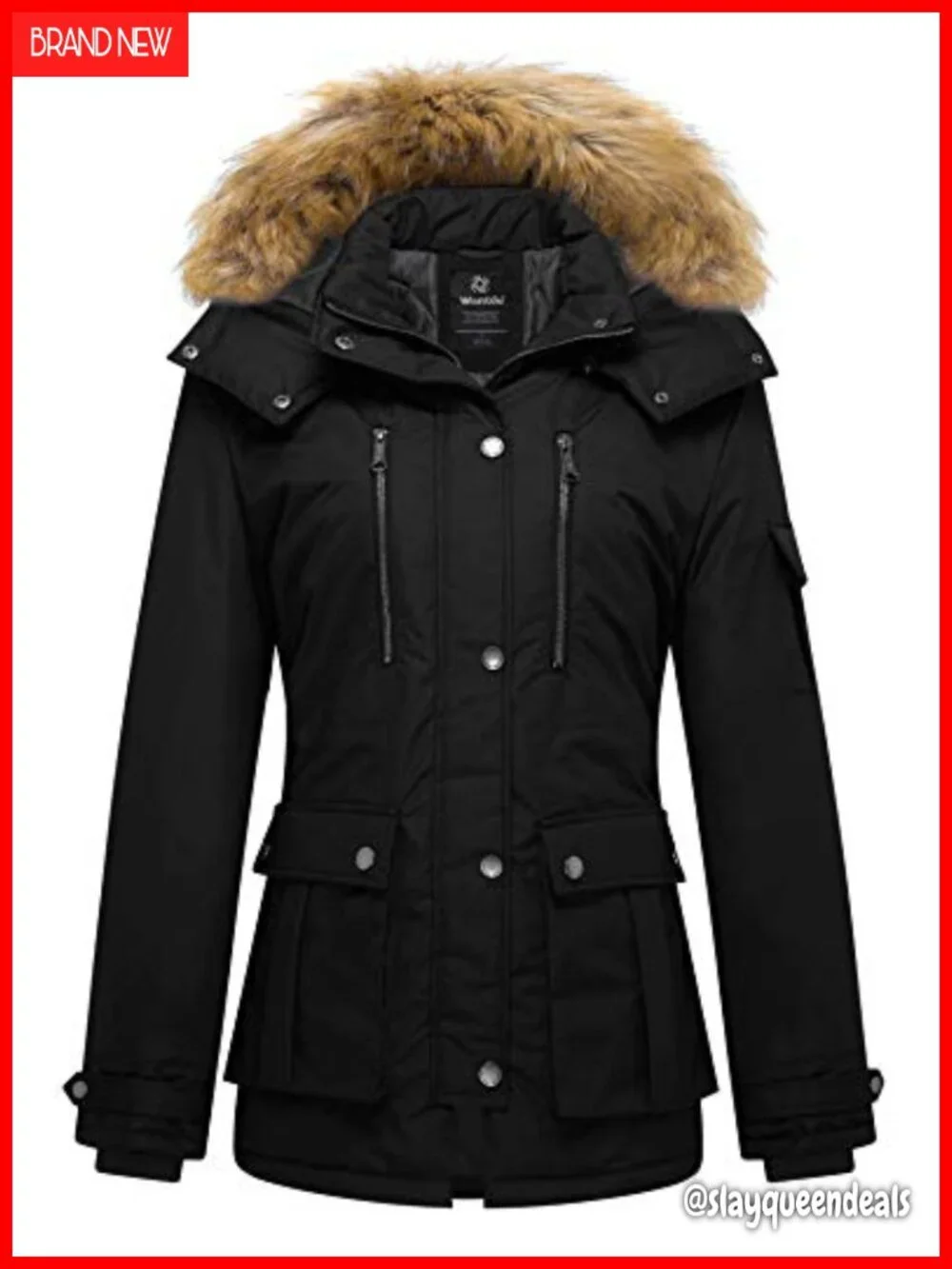 Women's Quilted Puffer Jacket Waterproof Heavyweight Parka with Removable Hood