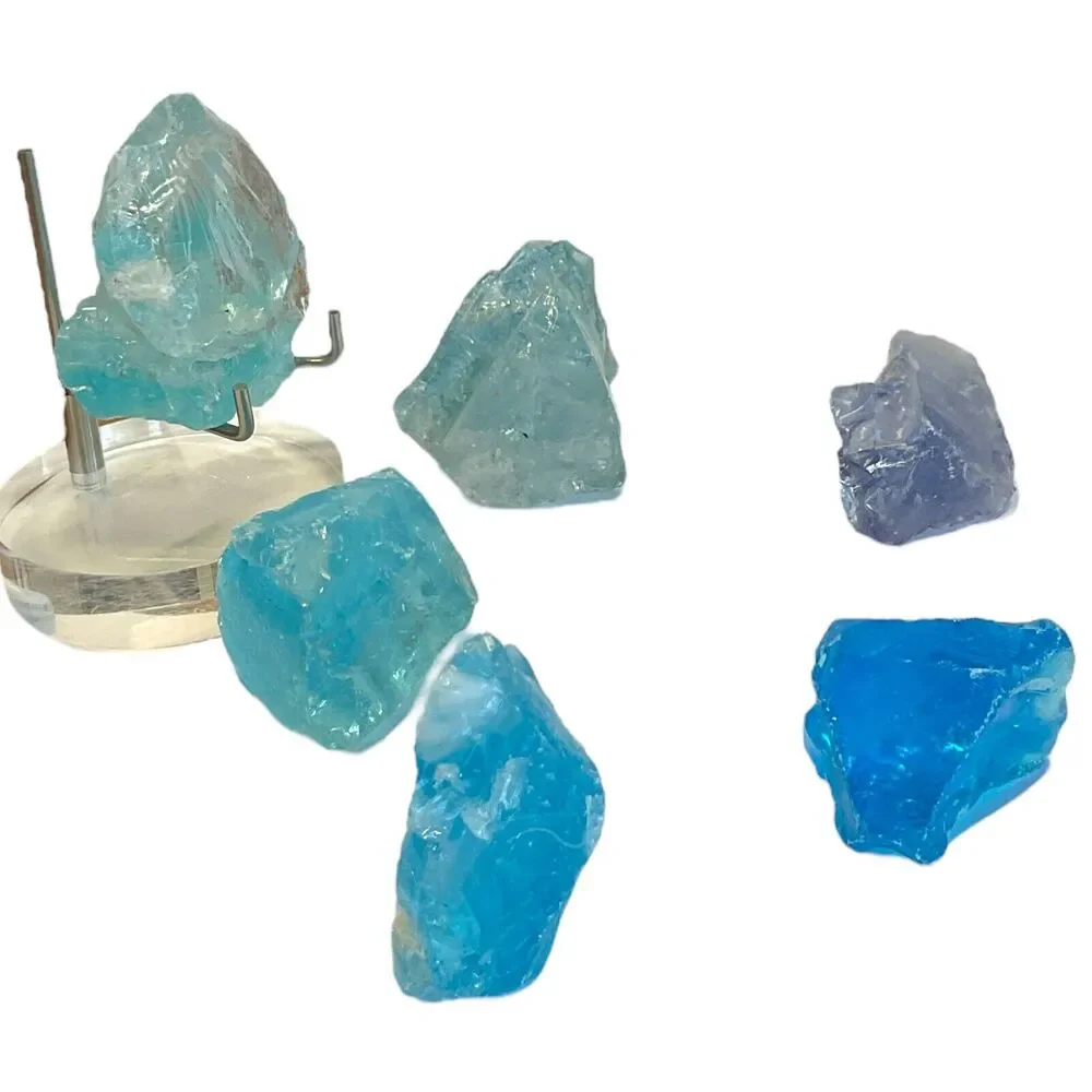 Blue Lavender Glowing Art Glass‎ Assorted Translucent Cullet Manganese #4GA15