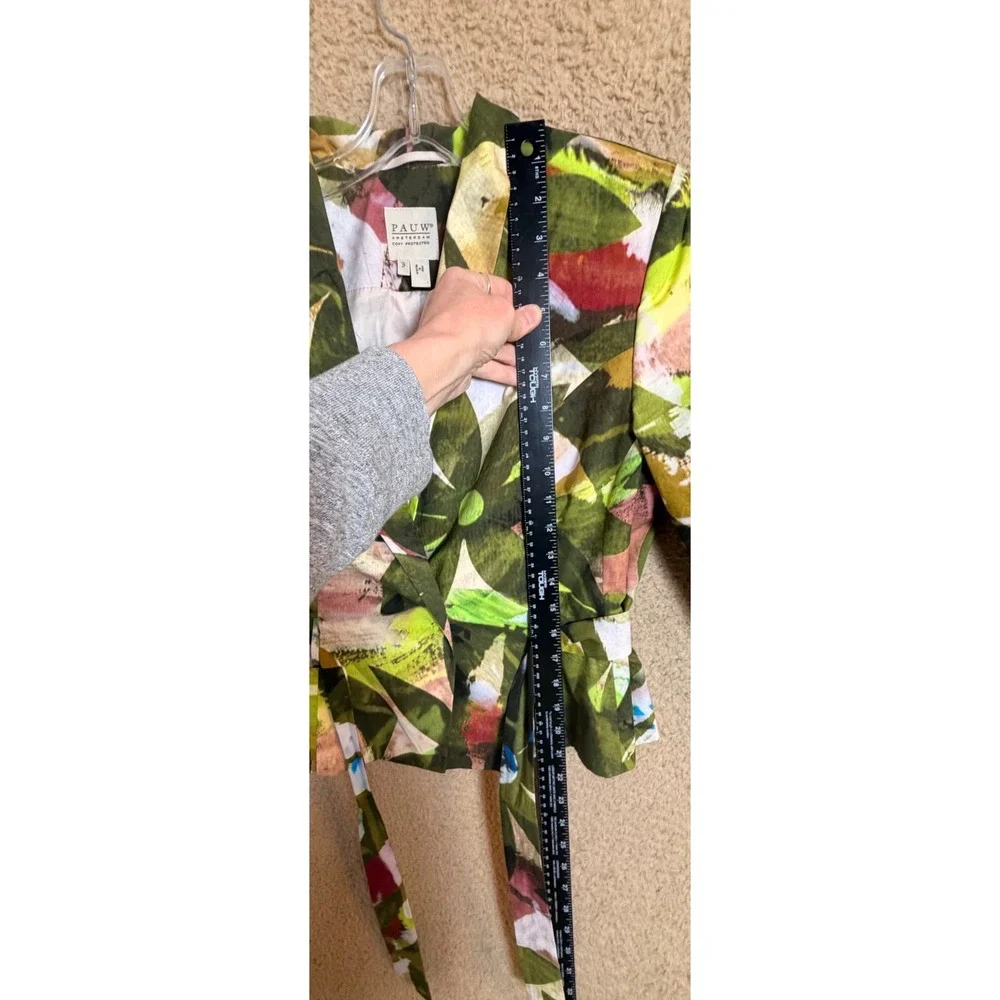 PAUW Amsterdam Art to Wear Abstract Floral Tie Waist Blazer Jacket S/M‎