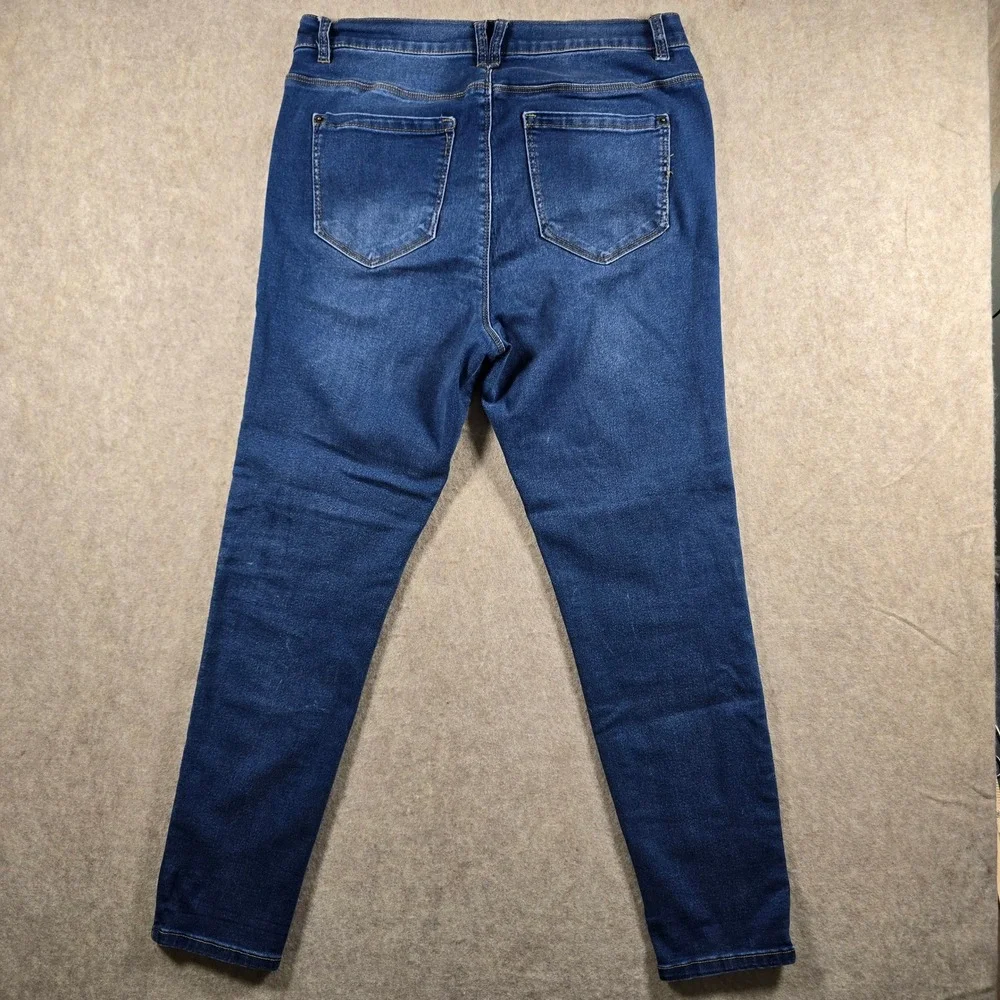 Curve Appeal Womens Skinny Jeans Size 14/32 Medium Wash High Rise Stretch Denim
