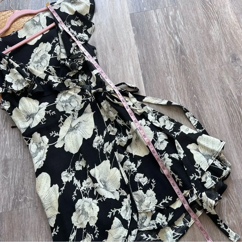 Free people French quarter floral mini‎ wrap dress women’s size S