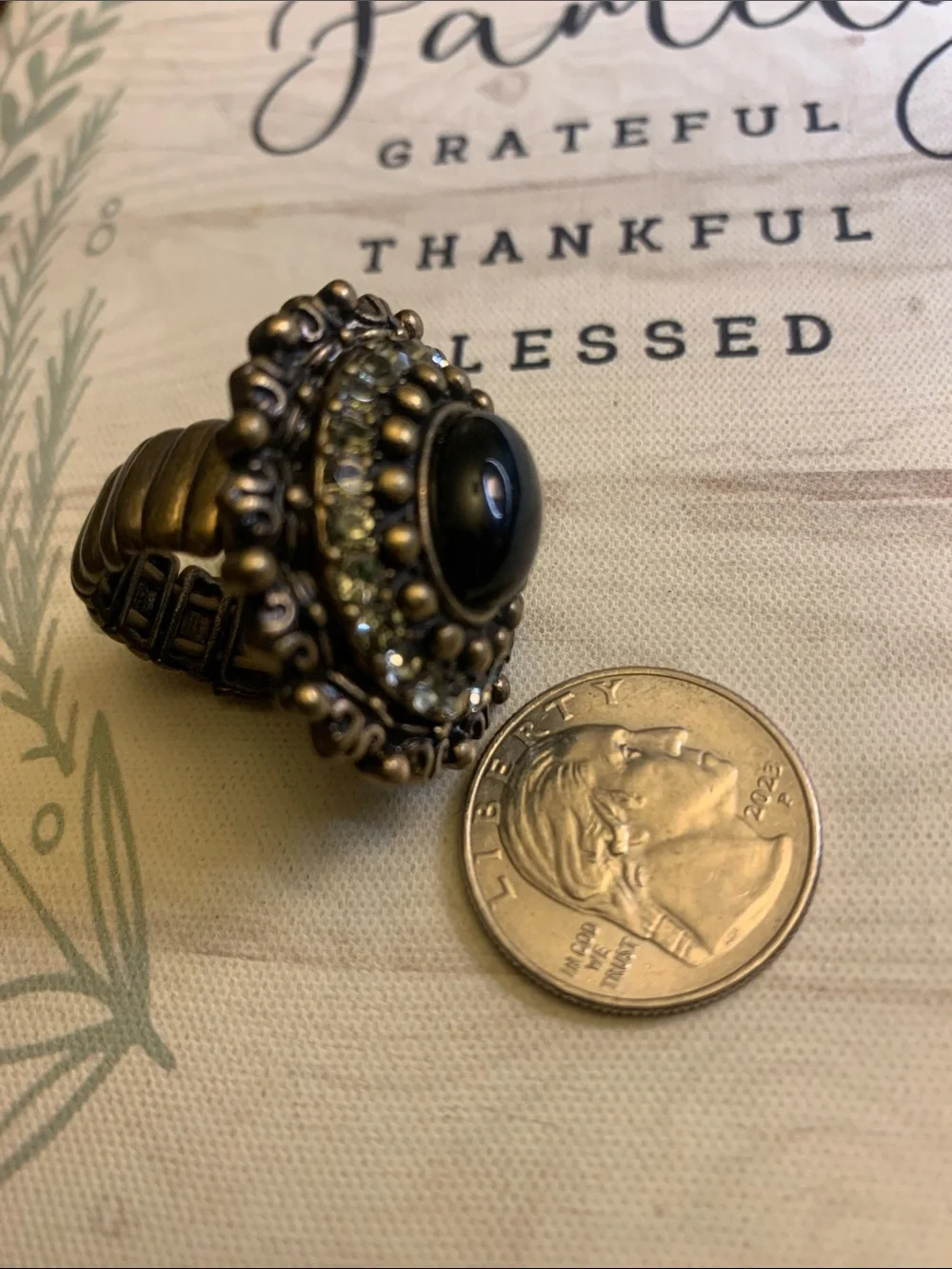 Vintage Style Stretch Statement Ring