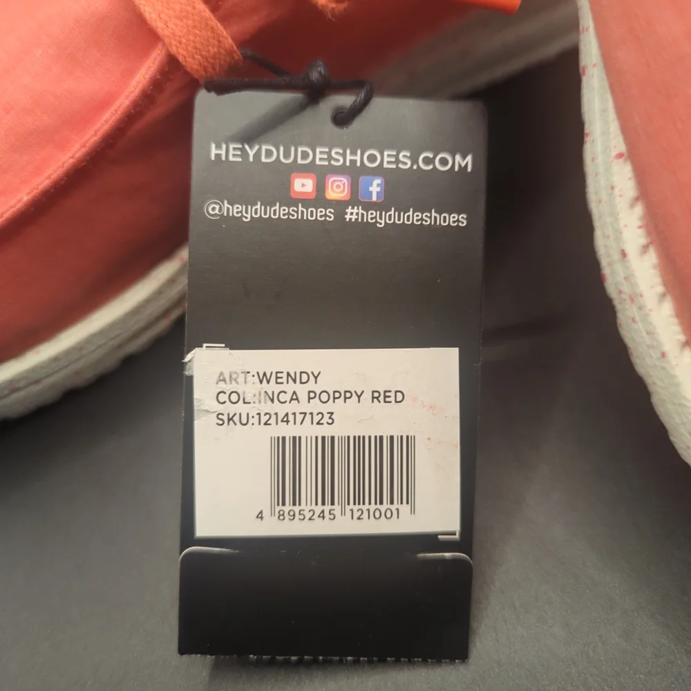 Hey Dude Women's - Wendy Inca Poppy Red Size 6 -New with Tags