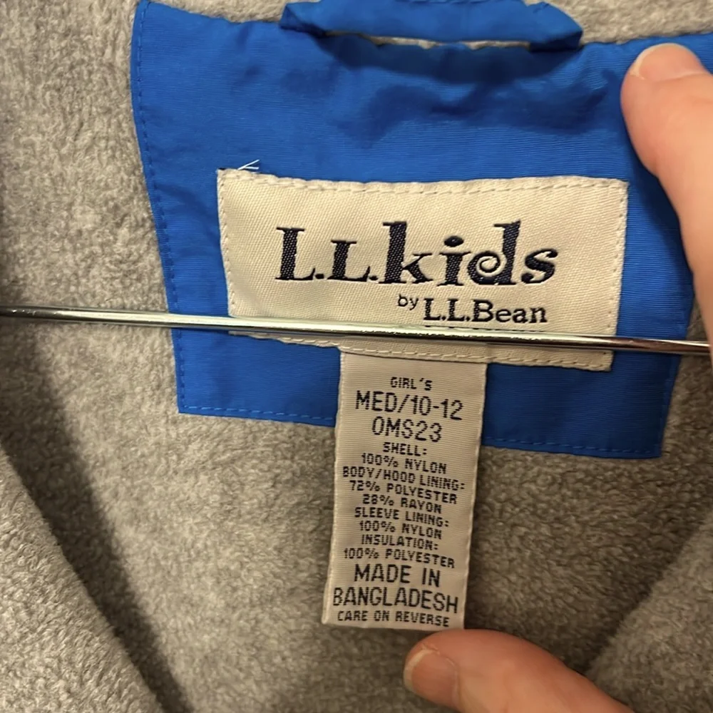 L.L. Bean (L.L. Kids) Girl’s Winter Coat with Fleece Lining / Size 10-12 / Blue