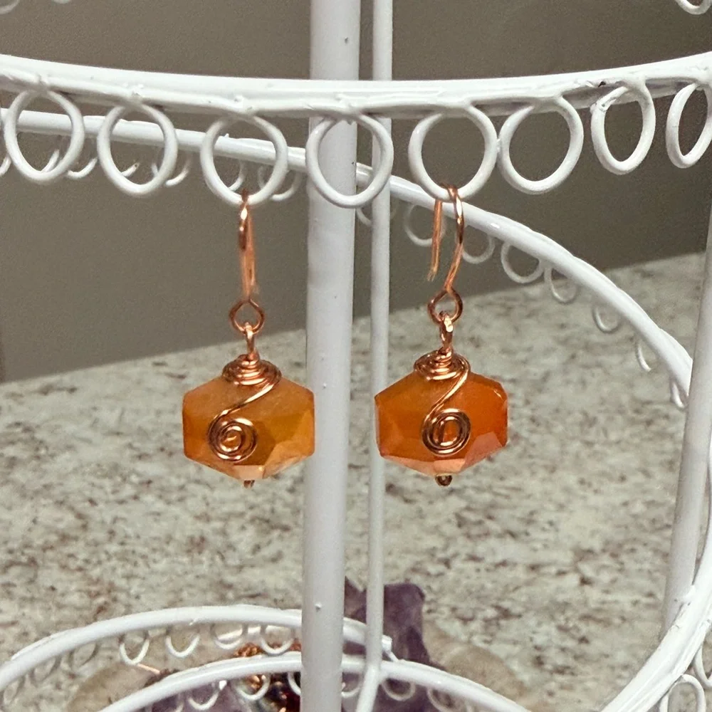 Artisan wrapped spiral earrings