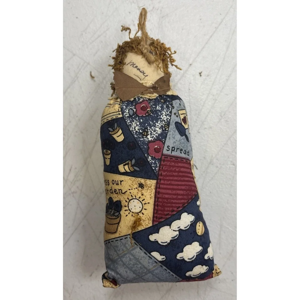 4 Christmas Quilted Patchwork Ornaments Santa Angel Elf‎ Primitive Cottage Core