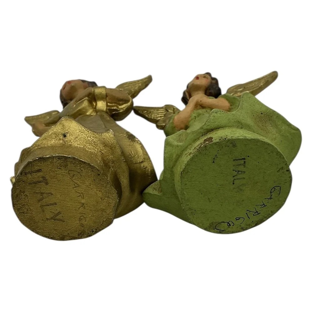 Vintage Italian Angel Figurines Christmas Collectible Set Holiday Italy 4.75 in‎