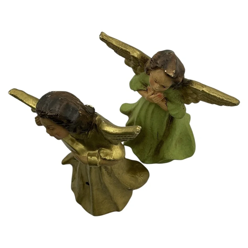 Vintage Italian Angel Figurines Christmas Collectible Set Holiday Italy 4.75 in‎