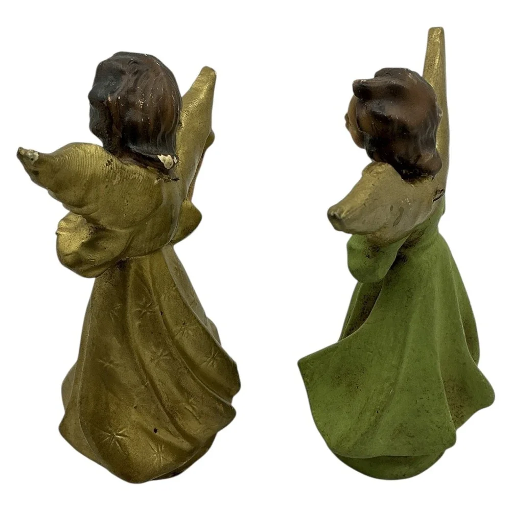 Vintage Italian Angel Figurines Christmas Collectible Set Holiday Italy 4.75 in‎