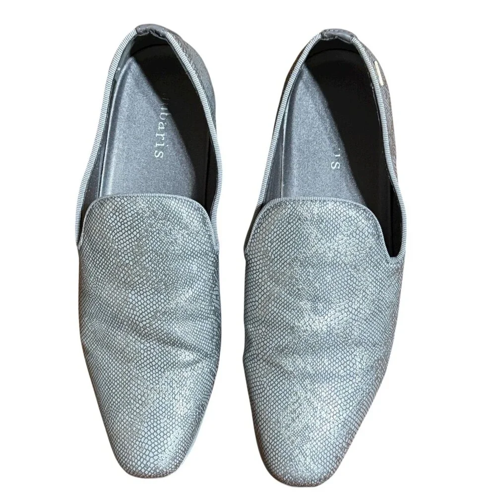 Uubaris Silver Faux Snake Loafers Slip On Dress Tuxedo Shoes Going‎ Out Mens 13