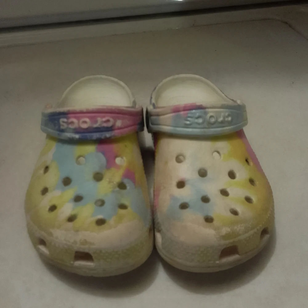 CROCS Yellow and Pink Sandals with Ventilation‎ Holes