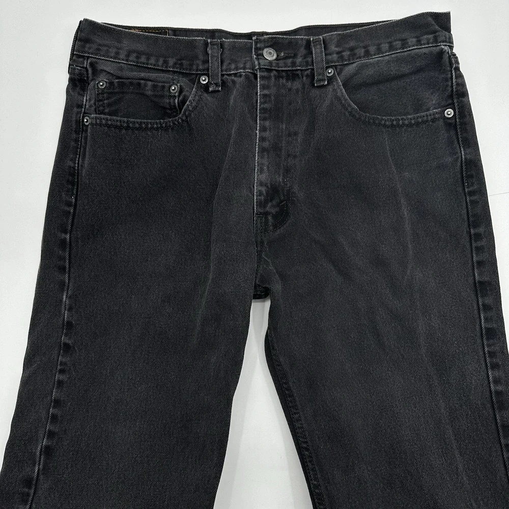 Levi's 505 Jeans Mens 36x34 Black Medium Wash Straight Regular Pants Levis‎