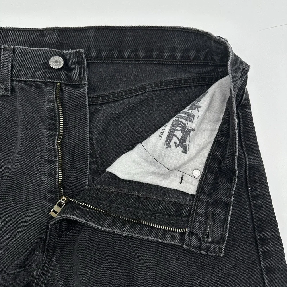 Levi's 505 Jeans Mens 36x34 Black Medium Wash Straight Regular Pants Levis‎