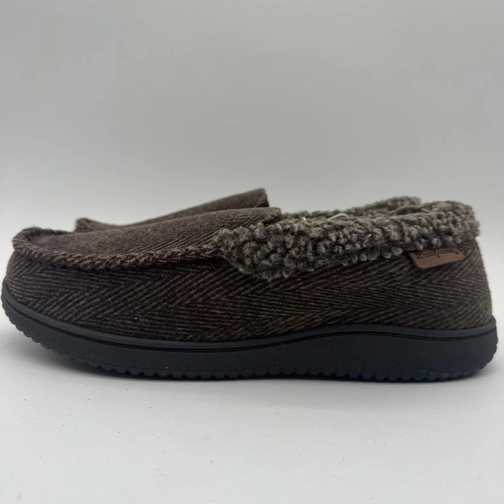 Dearfoams Men's Medium‎ 9-10 Brown Memory Foam Slipper Loafers NIB