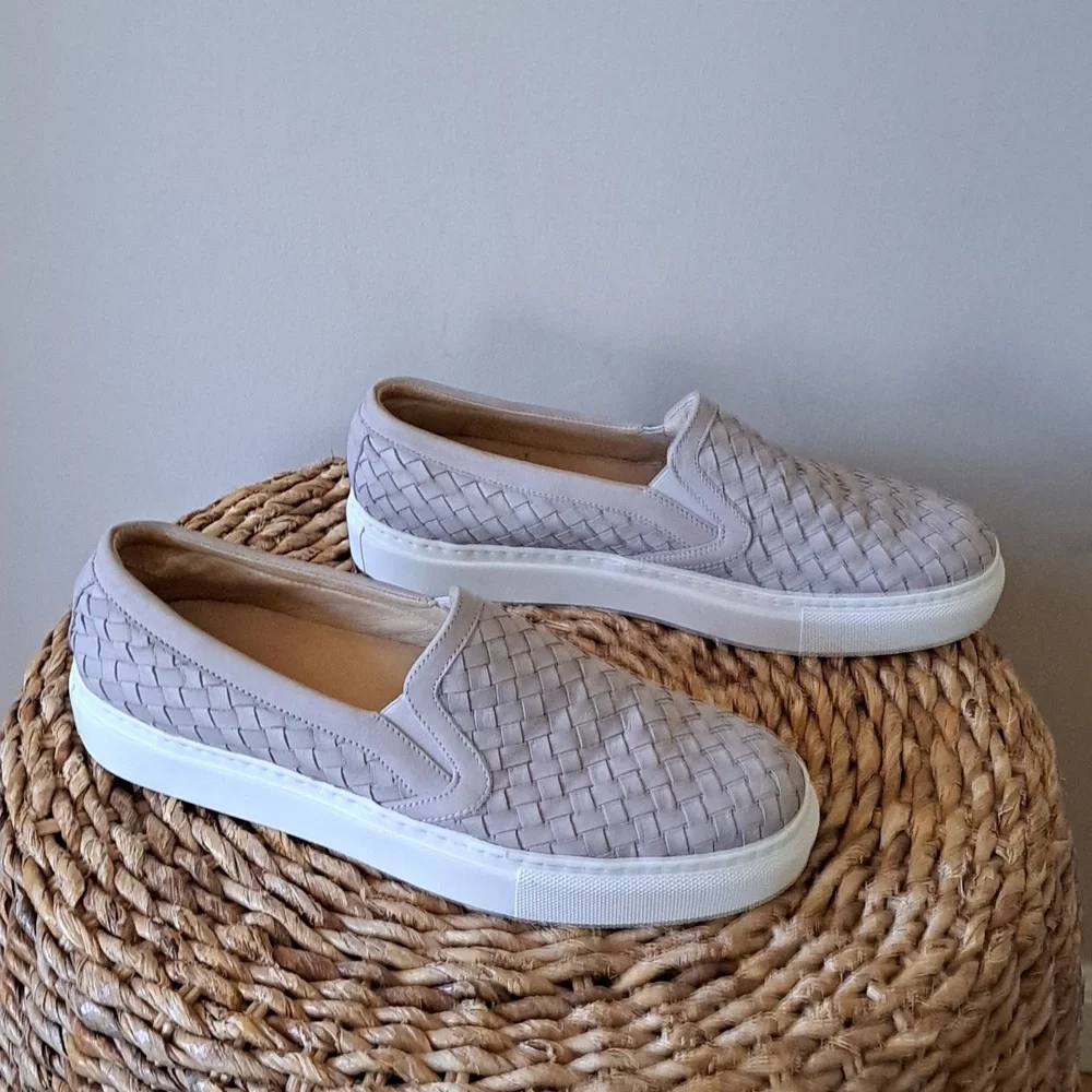 M. Gemi Womens The Cerchio Grey Woven Leather Loafer‎ Sneaker EU39/US8.5