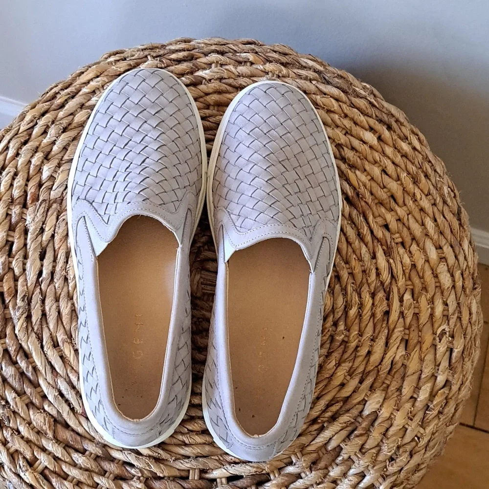 M. Gemi Womens The Cerchio Grey Woven Leather Loafer‎ Sneaker EU39/US8.5