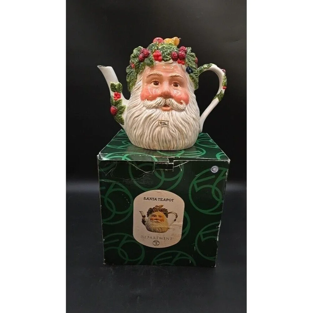 Department 56 Santa Christmas Holiday Seasonal Fruit‎ Teapot w/ box
