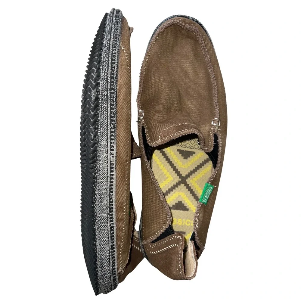 Classics Brown Canvas Slip On Loafer‎ Shoes Men US Size 10.5 EUR 45