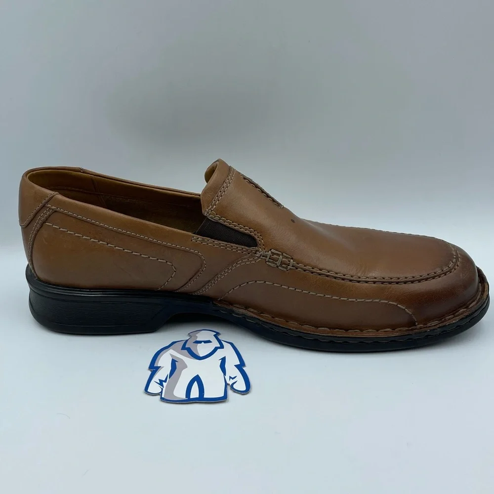 Clarks Escalade Brown Leather Slip-On Men’s‎ Sz 11
