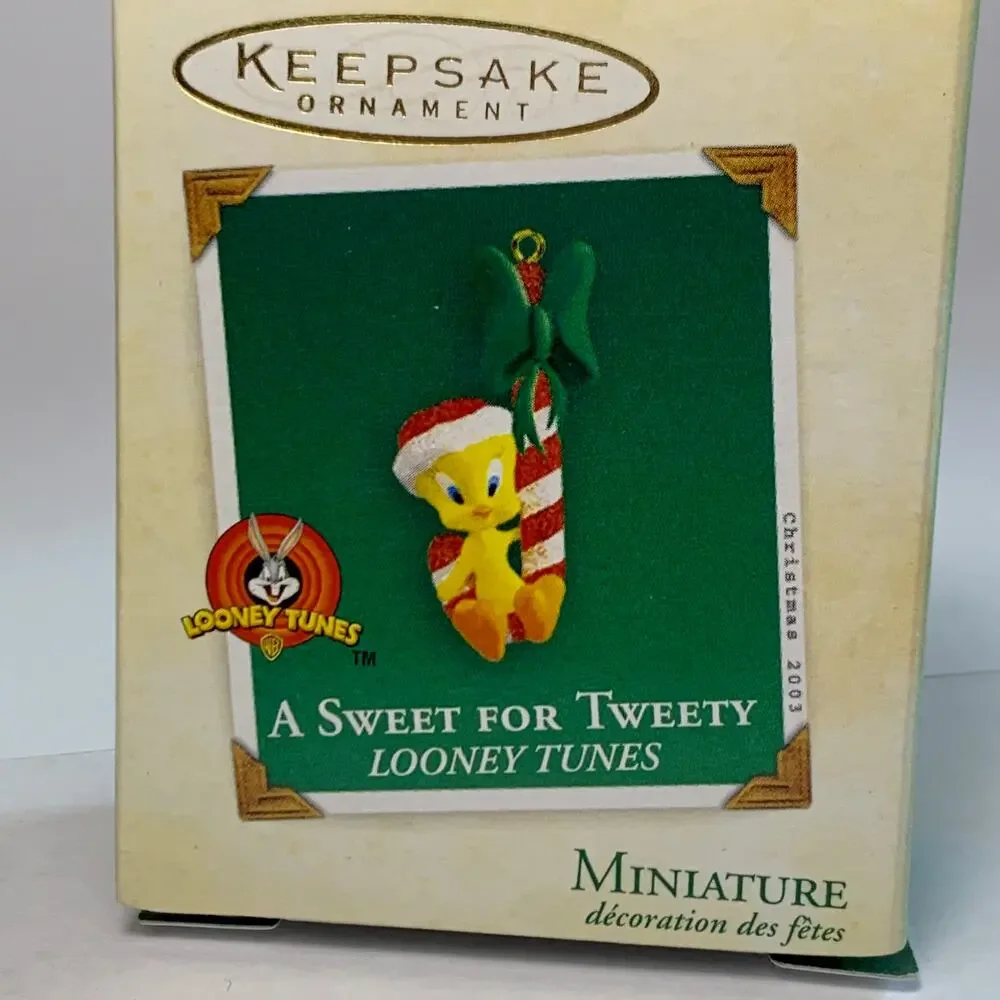 Hallmark KeepSake Miniature Ornaments 3‎ Each: Santa Tin Car Tweety