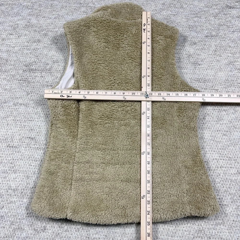 Patagonia Vest Women Medium Tan Full‎ Zip Sweater Deep Pile Fleece Los Gatos
