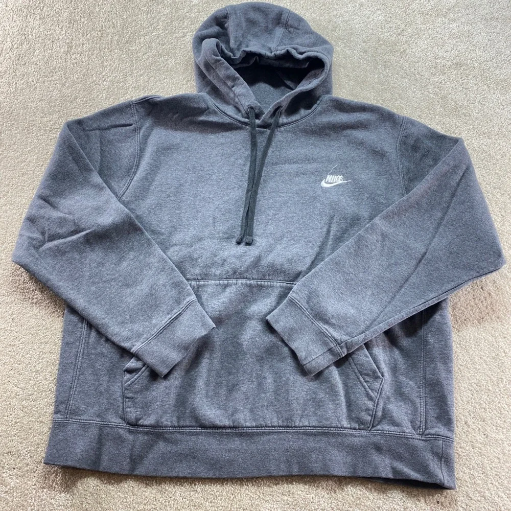Nike Sportswear Club Sweater Mens Size Large‎ Fleece Hoodie Gray Pullover