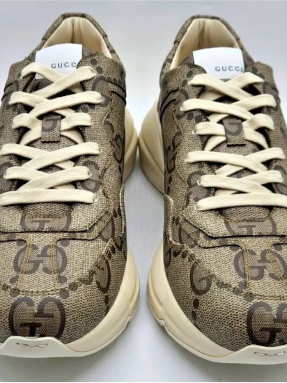 Authentic Gucci Beige GG Monogram Chunky Sneakers