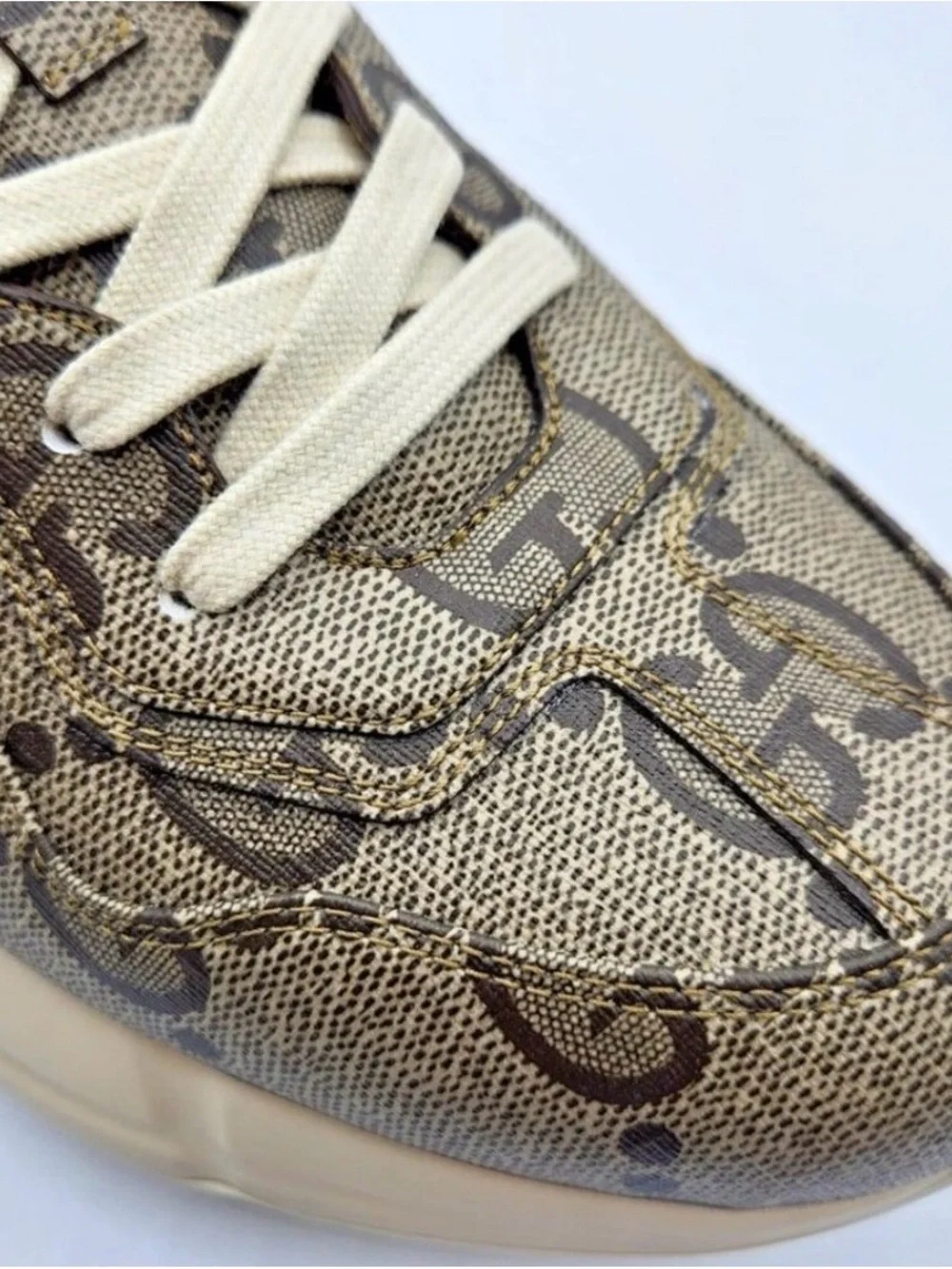 Authentic Gucci Beige GG Monogram Chunky Sneakers