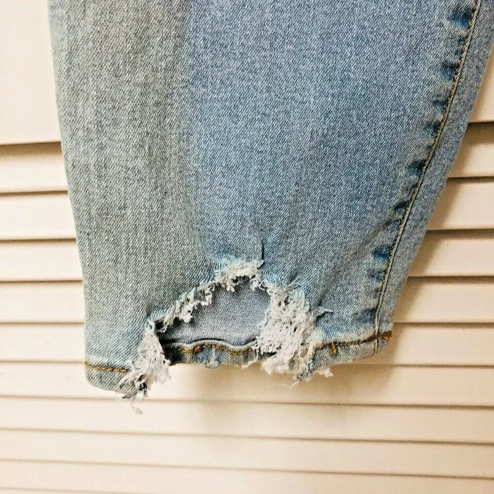 Abercrombie Fitch Womens Ankle Jeans High Waist‎ Distressed Frayed Sz 10 30x25.5