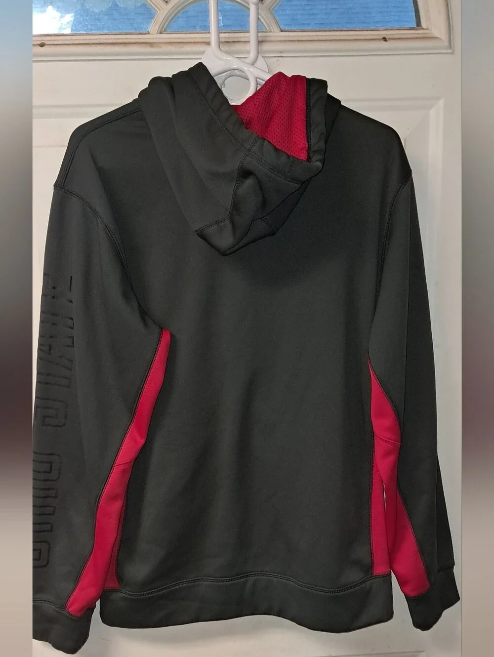 Nike Therma-Fit Ohio St. Buckeyes Mens Small Full Zip Hooded Jacket. Gray & Red