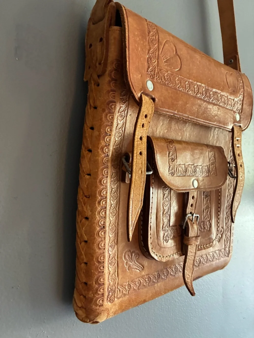 Vintage handcrafted tan