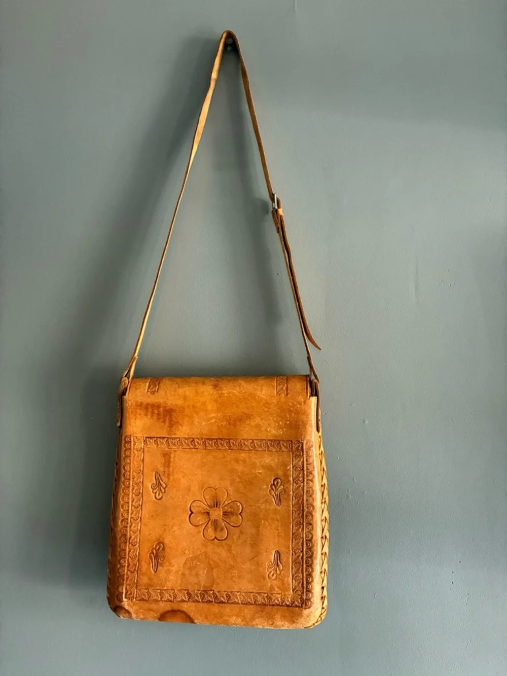 Vintage handcrafted tan