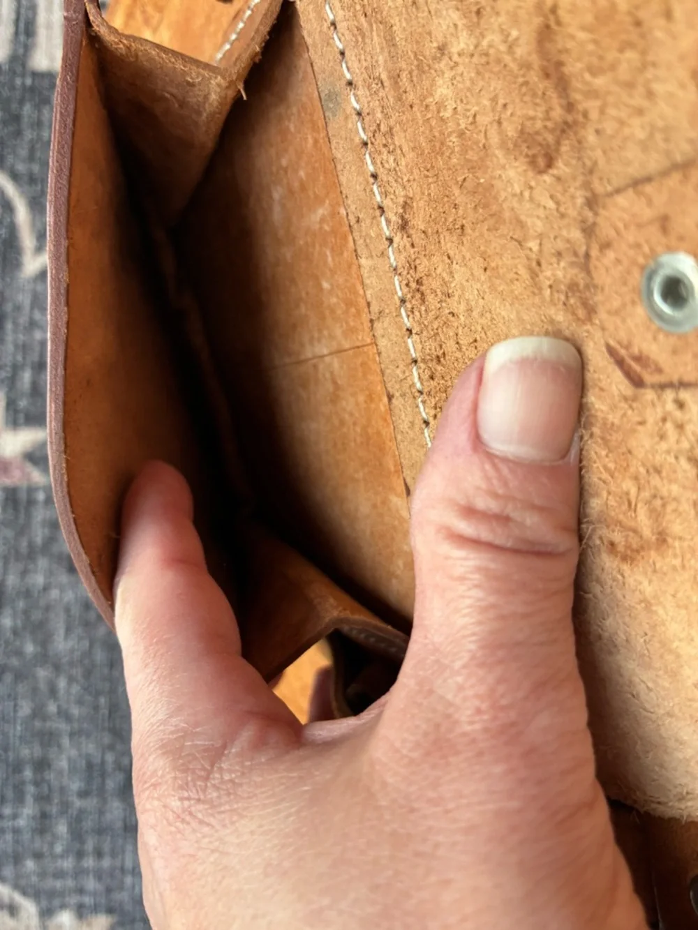 Vintage handcrafted tan